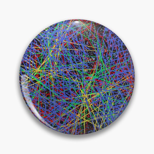 Item preview, Neural fireworks abstract blue red yellow green black lines design designed and sold by Susanna Schorr.