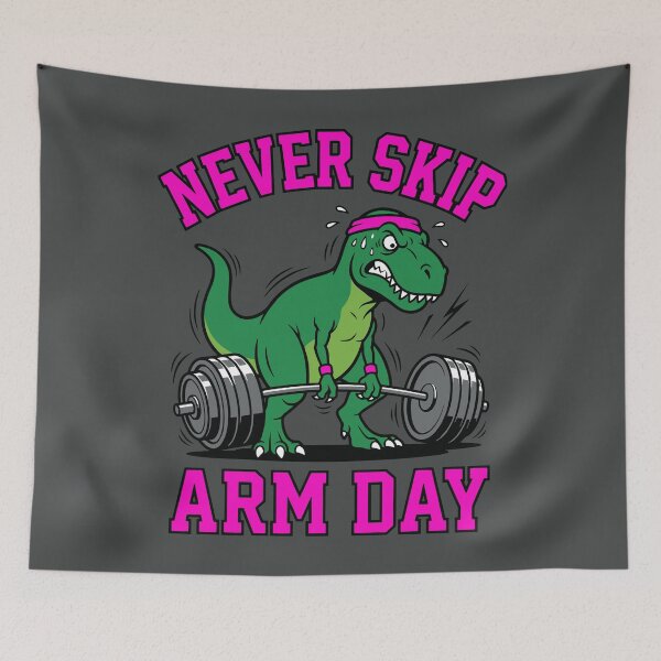 Item preview, Never Skip Arm Day - Funny T-Rex Gym Mascot designed and sold by DigitalGlade.