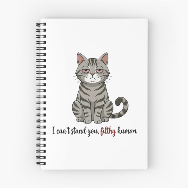 Item preview, Sarcastic Gray Tabby Cat "I Can't Stand You Filthy Human" Quote designed and sold by PoomDesign.
