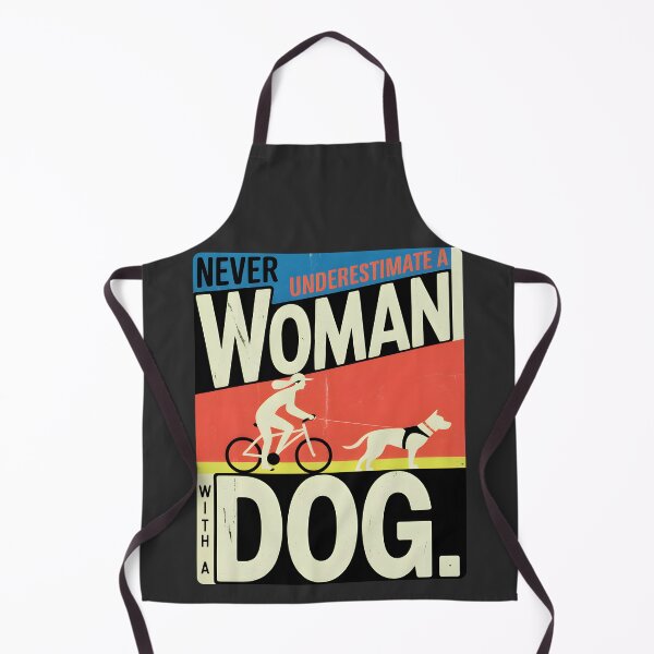 Item preview, Never Underestimate a Woman with a Dog – Bikejoring Dog Lover Retro Design designed and sold by ArcticFoxStudio.