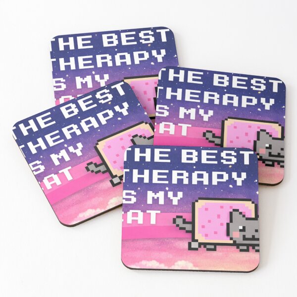 Item preview, The Best Therapy Is My Cat Pixel designed and sold by Fei Long Design Hub.