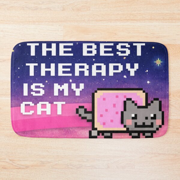 Item preview, The Best Therapy Is My Cat Pixel designed and sold by Fei Long Design Hub.