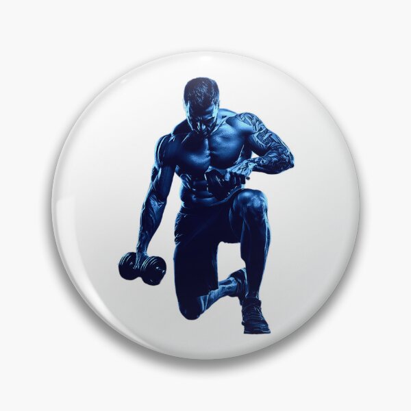 Item preview, Blue Neon Fitness Warrior – Intense Gym Workout Motivation designed and sold by No Excuses .