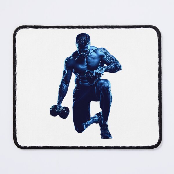 Item preview, Blue Neon Fitness Warrior – Intense Gym Workout Motivation designed and sold by No Excuses .