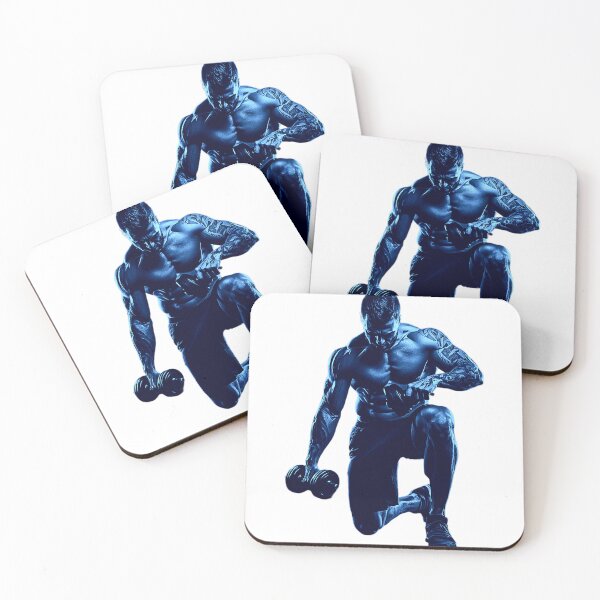 Item preview, Blue Neon Fitness Warrior – Intense Gym Workout Motivation designed and sold by No Excuses .