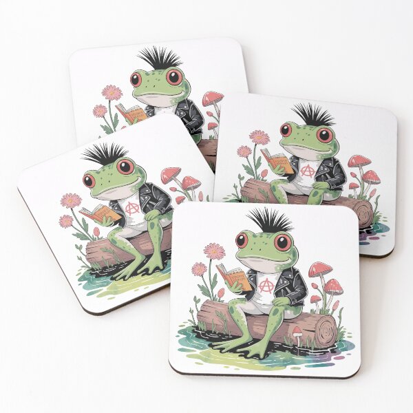 Item preview, Cottagecore punk frog reading a book designed and sold by jrdesigns8112.