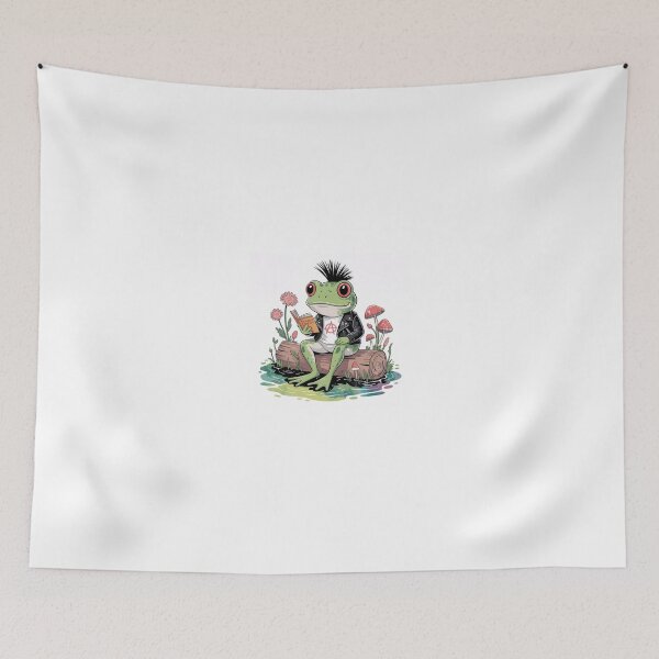 Item preview, Cottagecore punk frog reading a book designed and sold by jrdesigns8112.