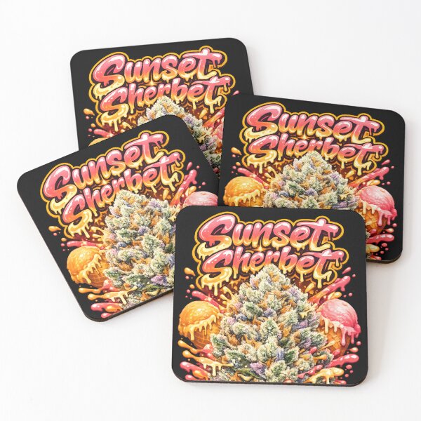 Item preview, Sunset Sherbet Graffiti Art Print | Sweet Sherbet Hybrid Strain Typography | Euphoric Relaxing 420 designed and sold by WAUZ.