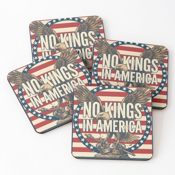 Item preview, No Kings In America Patriotic Bald Eagle Vintage Poster designed and sold by The Patriot Press.