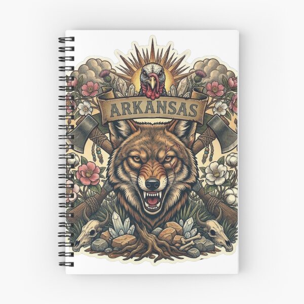 Item preview, Arkansas CoyArkansas Coyote Neo-Traditional Tattoo Style Natural State T-Shirtote Neo-Traditional Tattoo Style Natural State T-Shirt designed and sold by VibeStudios268.