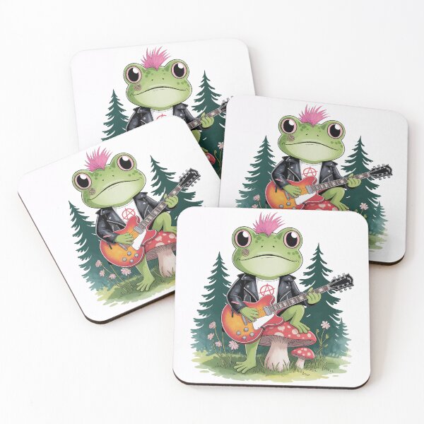 Item preview, Cottagecore frog playing guitar designed and sold by jrdesigns8112.
