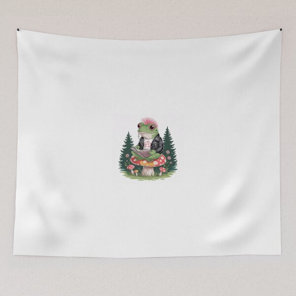 Item preview, Cottagecore punk frog reading a book designed and sold by jrdesigns8112.