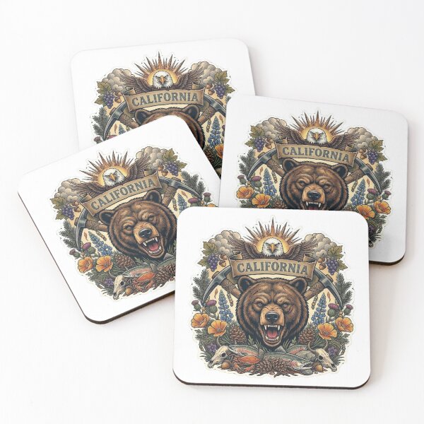 Item preview, California Grizzly Bear Neo-Traditional Tattoo Style West Coast T-Shirt designed and sold by VibeStudios268.