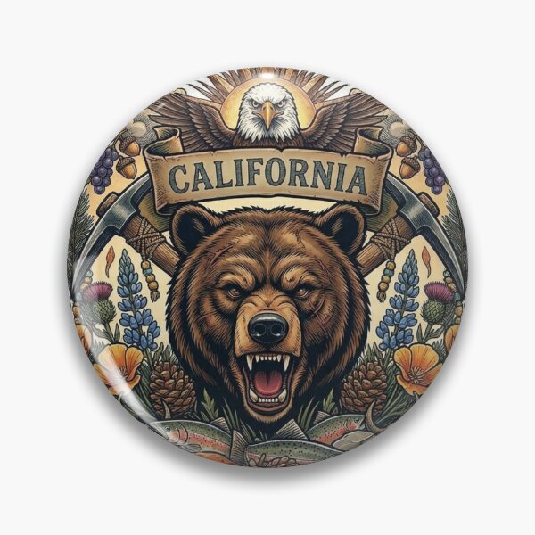 Item preview, California Grizzly Bear Neo-Traditional Tattoo Style West Coast T-Shirt designed and sold by VibeStudios268.
