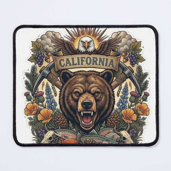 Item preview, California Grizzly Bear Neo-Traditional Tattoo Style West Coast T-Shirt designed and sold by VibeStudios268.