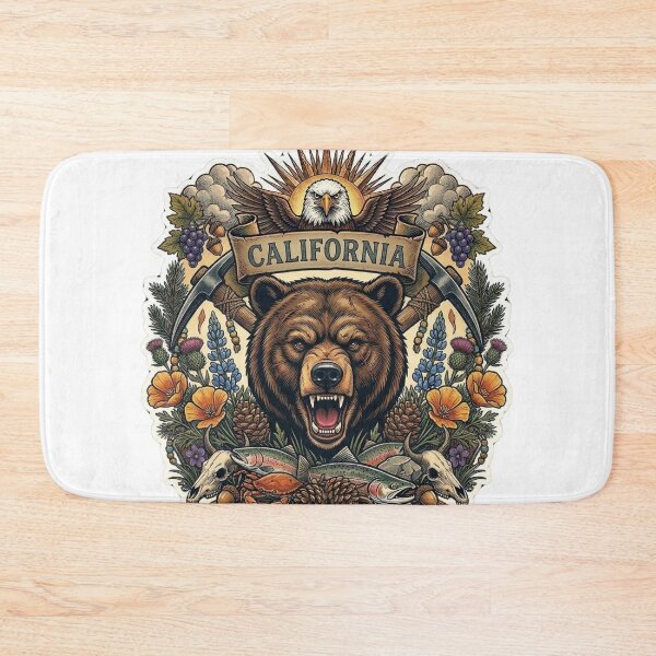 Item preview, California Grizzly Bear Neo-Traditional Tattoo Style West Coast T-Shirt designed and sold by VibeStudios268.