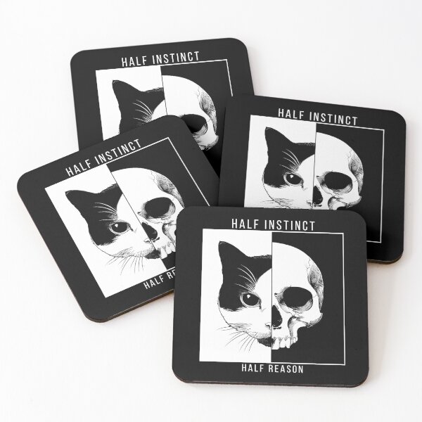 Item preview, Cat Skull Split Face – Instinct vs Reason Dark Aesthetic SHIRT designed and sold by Wild Pixel Studio.