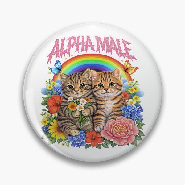 Item preview, Copy of Alpha Male Funny Kitten Rainbow Floral designed and sold by gear-posters.