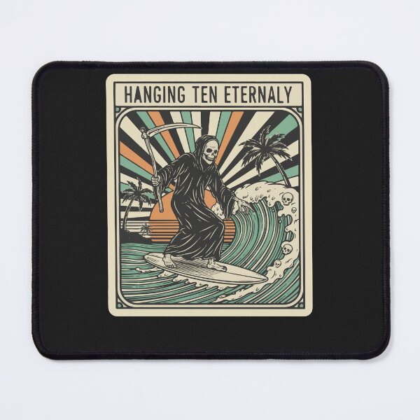 Item preview, "Hanging Ten Eternally" Funny Surfing Grim Reaper Retro Art designed and sold by Cipher & Soul.