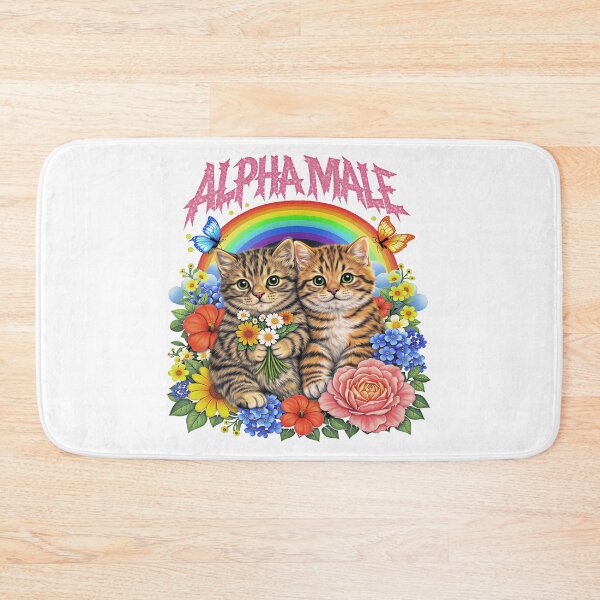 Item preview, Copy of Alpha Male Funny Kitten Rainbow Floral designed and sold by gear-posters.