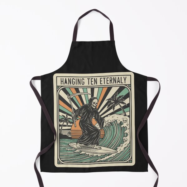Item preview, "Hanging Ten Eternally" Funny Surfing Grim Reaper Retro Art designed and sold by Cipher & Soul.