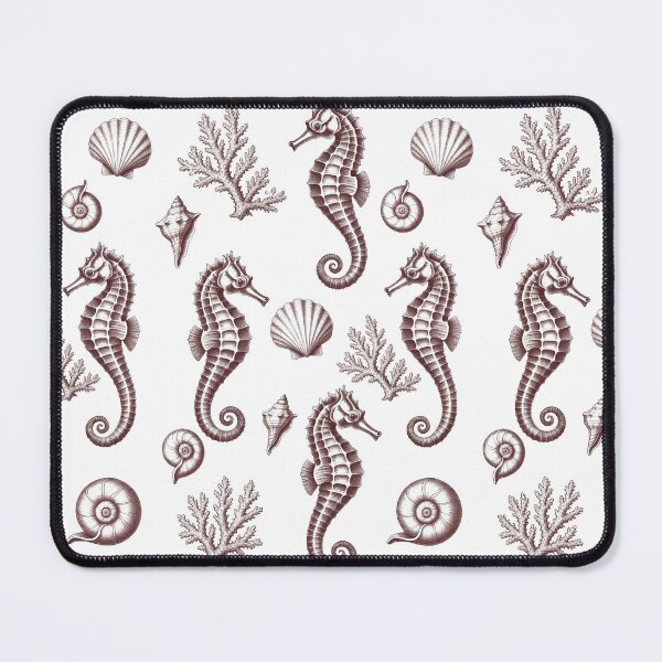 Item preview, Vintage seahorse and coral engraving pattern designed and sold by AestheticsTime.