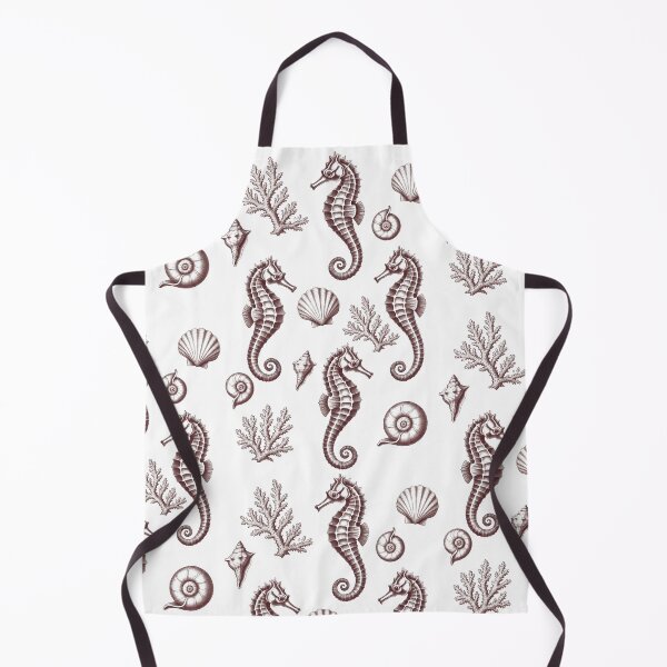 Item preview, Vintage seahorse and coral engraving pattern designed and sold by AestheticsTime.