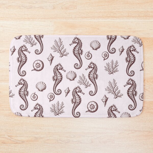 Item preview, Vintage seahorse and coral engraving pattern designed and sold by AestheticsTime.