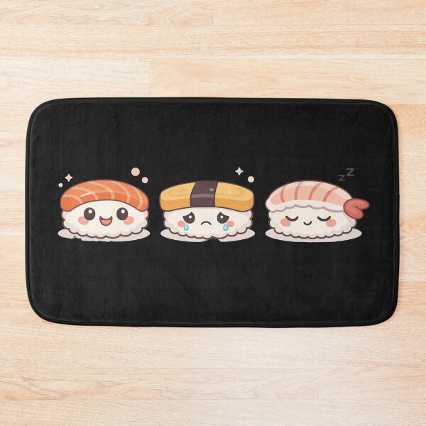 Item preview, Emotional Kawaii Sushi Trio - Salmon Tamago Shrimp designed and sold by EsenciaZen.