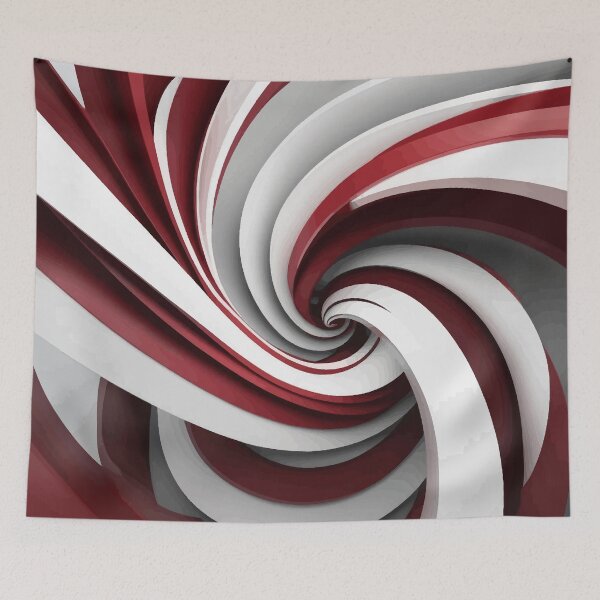 Item preview, Abstract Red and White Spiral designed and sold by Vicky Brago-Mitchell®.