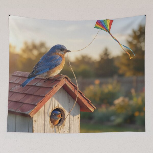 Item preview, Bluebird Flying a Kite designed and sold by Maria Dryfhout.