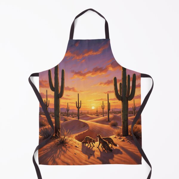 Item preview, Three Foxes at Sunset – Desert Cactus Scene designed and sold by EmeraldeaArt.