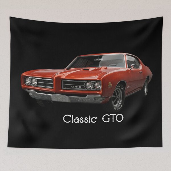 Item preview, Classic 1969 Muscle Car – Vintage Red American Car – Retro Automotive Art designed and sold by Zippy Creation.