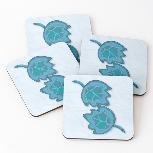 Item preview, Blue Abstract Leaves on Crumpled Paper Texture designed and sold by ZorianArt.