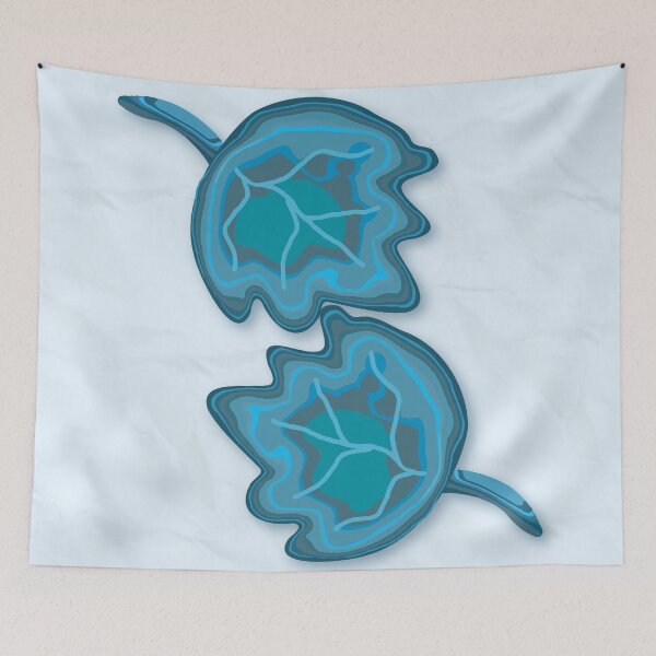 Item preview, Blue Abstract Leaves on Crumpled Paper Texture designed and sold by ZorianArt.