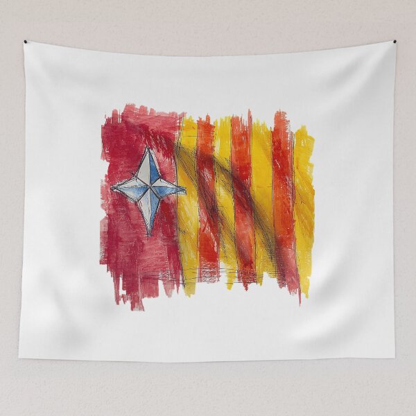 Item preview, Abstract Watercolor Mediterranean Flag with Nautical Compass designed and sold by Creatby7030.