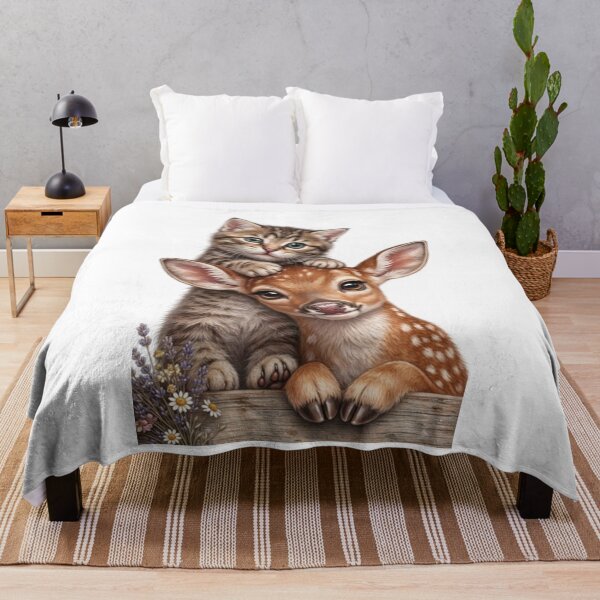 Item preview, Adorable Illustration: Tabby Kitten and Spotted Fawn designed and sold by CHRIST5000.
