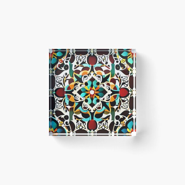 Item preview, Teal Floral Intricate Adorn Aesthetic Enchanted Palace Tiles designed and sold by Zeporas Castle.