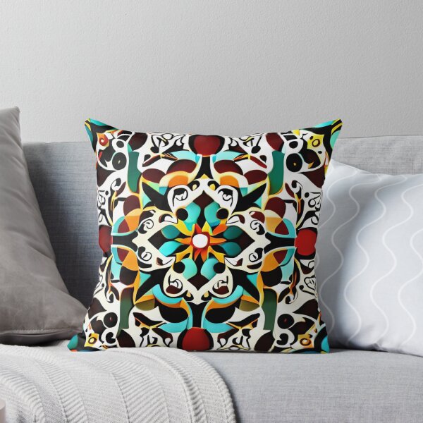 Item preview, Teal Floral Intricate Adorn Aesthetic Enchanted Palace Tiles designed and sold by Zeporas Castle.