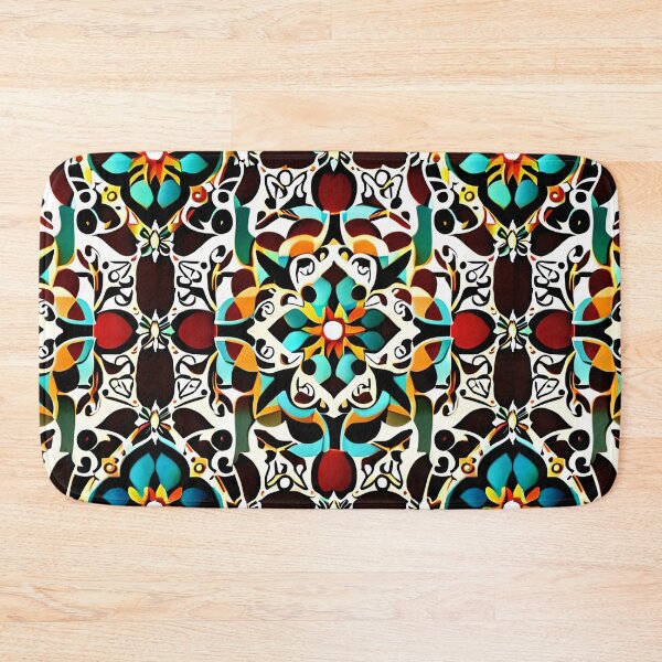 Item preview, Teal Floral Intricate Adorn Aesthetic Enchanted Palace Tiles designed and sold by Zeporas Castle.