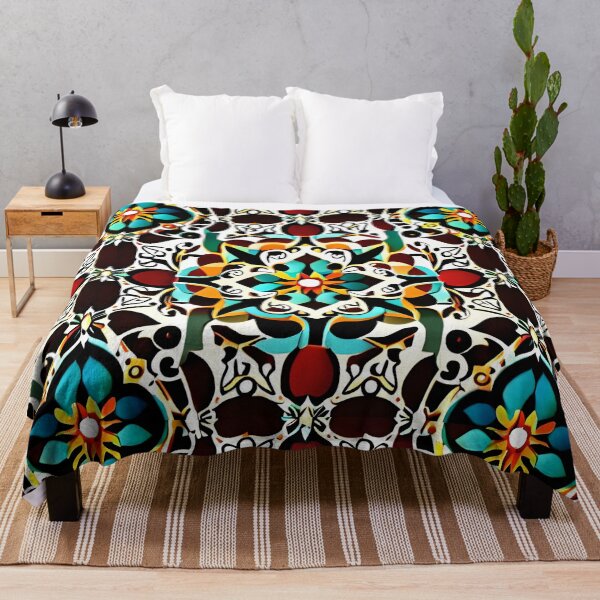 Item preview, Teal Floral Intricate Adorn Aesthetic Enchanted Palace Tiles designed and sold by Zeporas Castle.