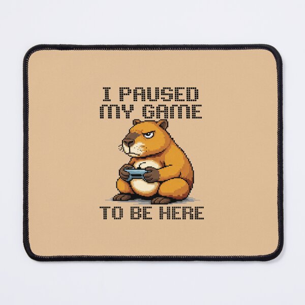 Item preview, I paused my game to be here pixel capybara designed and sold by franky-and-art.