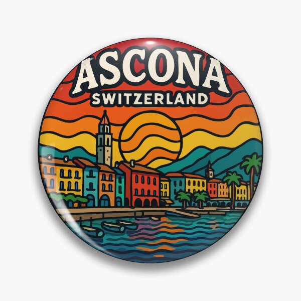 Artikelvorschau, Ascona, Schweiz – Farbenfrohe, psychedelische Kunst – Reisen entworfen und verkauft von TomFrontierArt.