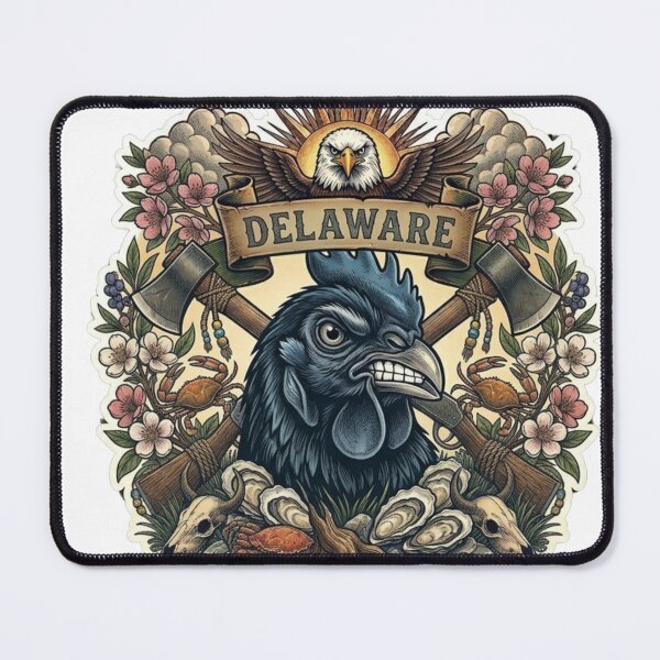Item preview, Delaware Blue Hen Neo-Traditional Tattoo Style First State T-Shirt designed and sold by VibeStudios268.