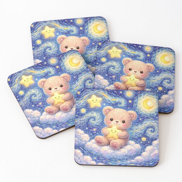 Item preview, Teddy Bear in a Dreamy Starry Night designed and sold by EsenciaZen.