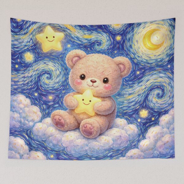 Item preview, Teddy Bear in a Dreamy Starry Night designed and sold by EsenciaZen.