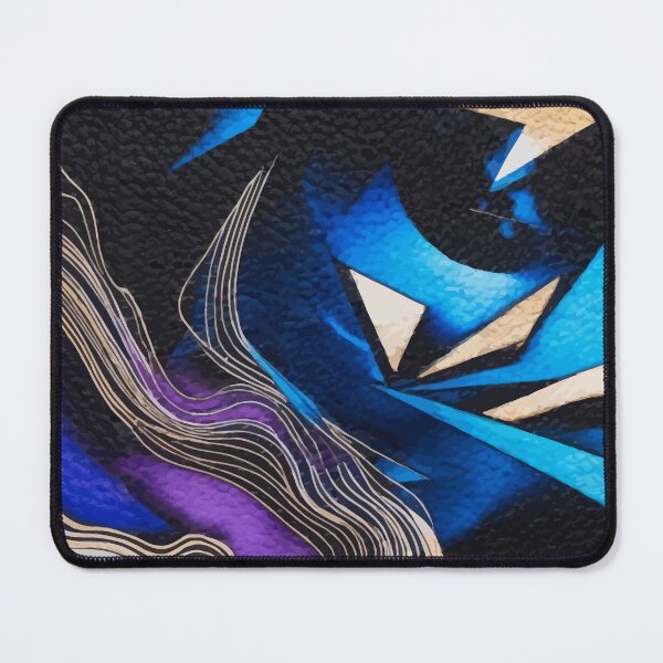 Item preview, Abstract Electric Blue Gold Lightning Modern Art designed and sold by RidaSalArt.