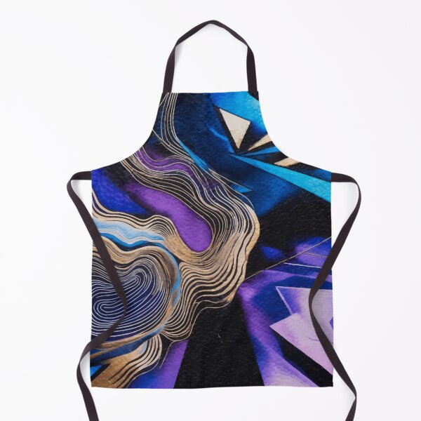 Item preview, Abstract Electric Blue Gold Lightning Modern Art designed and sold by RidaSalArt.