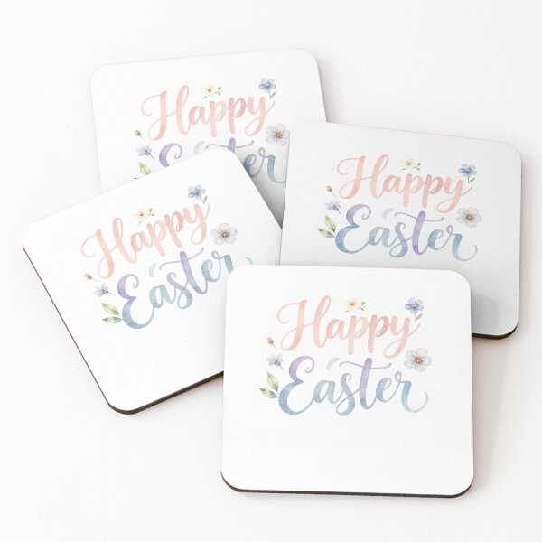 Item preview, Happy Easter Floral Watercolor Pastel Spring Typography designed and sold by DreamelleStudio.