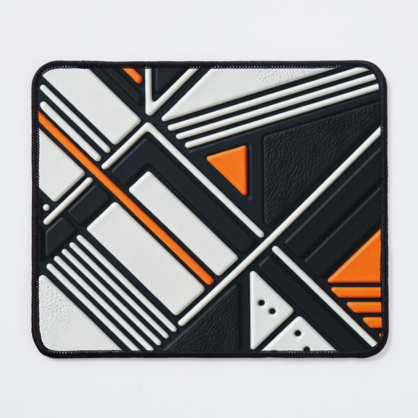 Item preview, Modern Orange Black Geometric Tech Pattern designed and sold by RidaSalArt.
